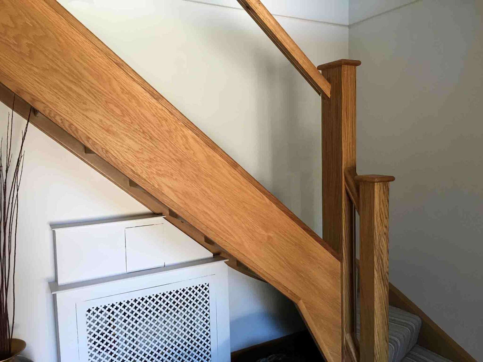 victorian renovated staircase in oak with glass