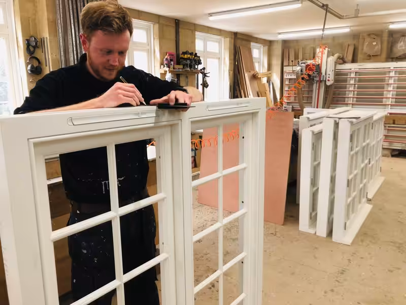 Energy Efficiency Windows. Sustainability Of Wood In Manufacturing. 2 widow prior to shipping