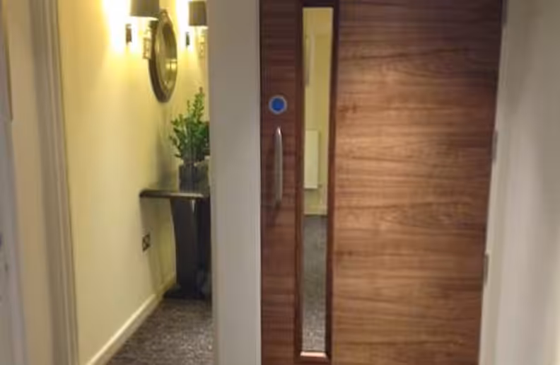 Home 5 fire doors with glass panel