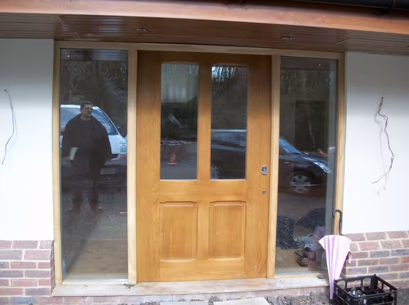 wide oak front door