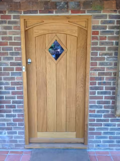 curved oak front door