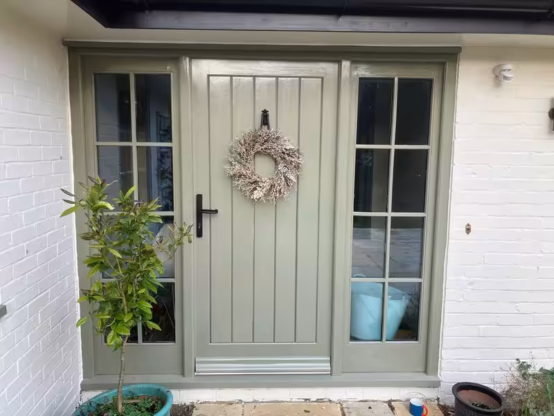 green front door