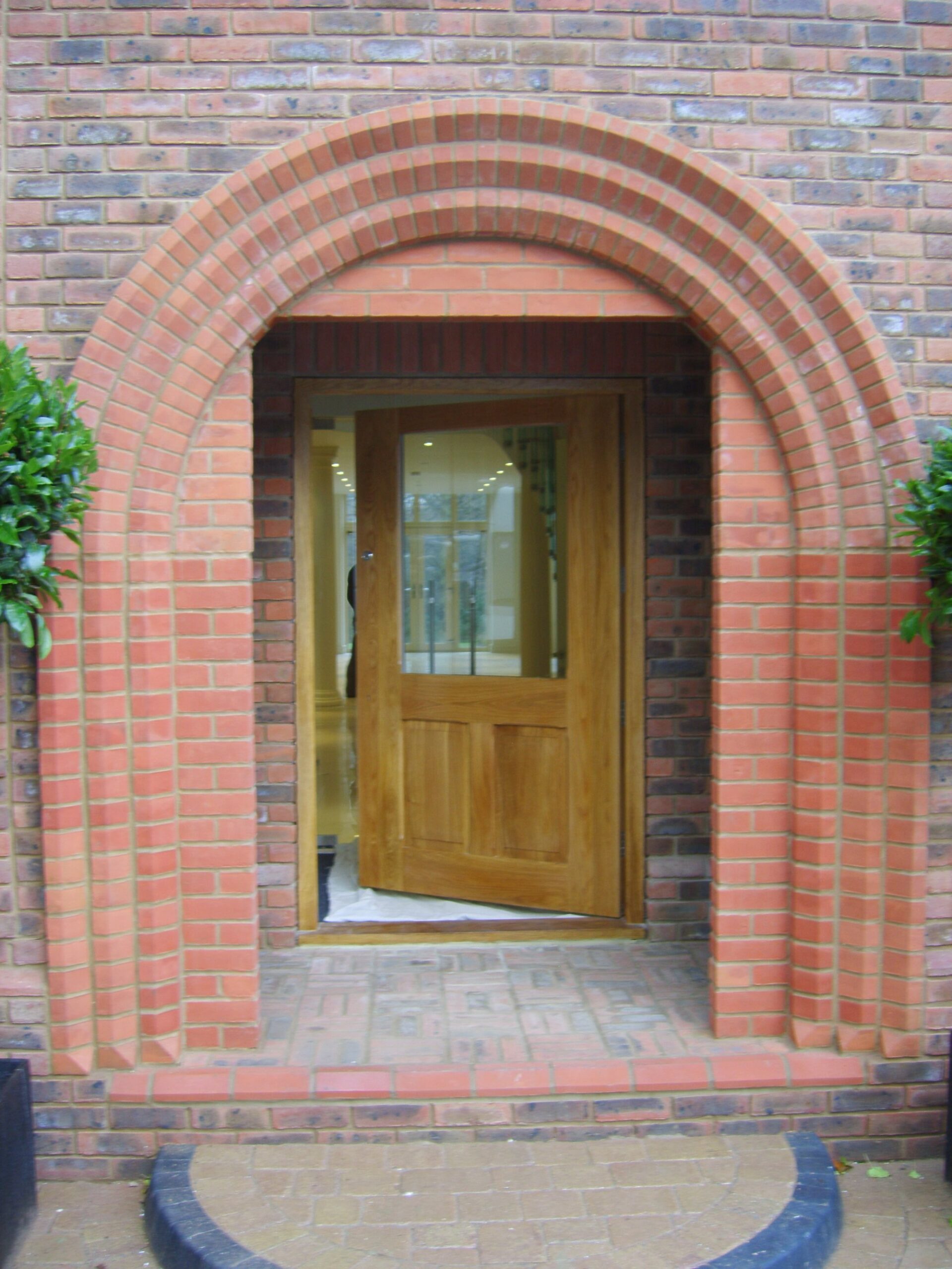 wooden front door in oak