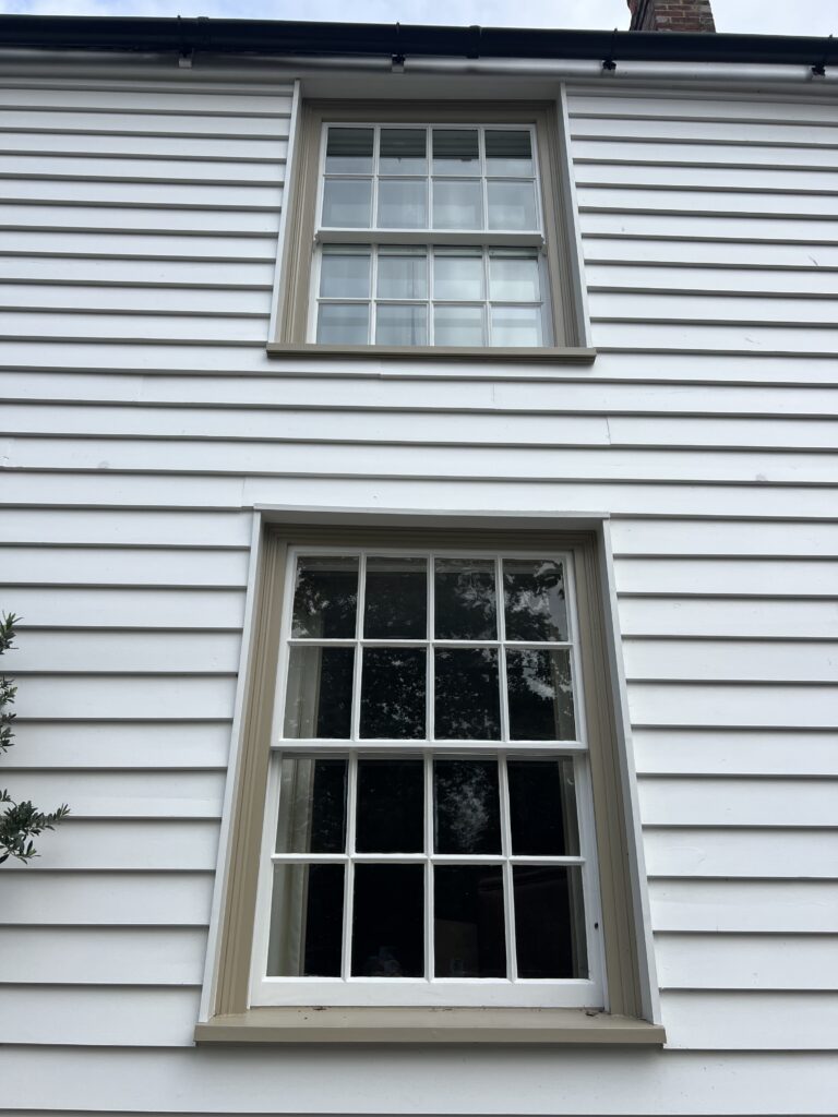 box sash windows in a grade II listed house